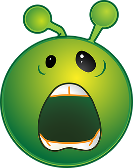 Cute Cartoon Alien Face PNG Image