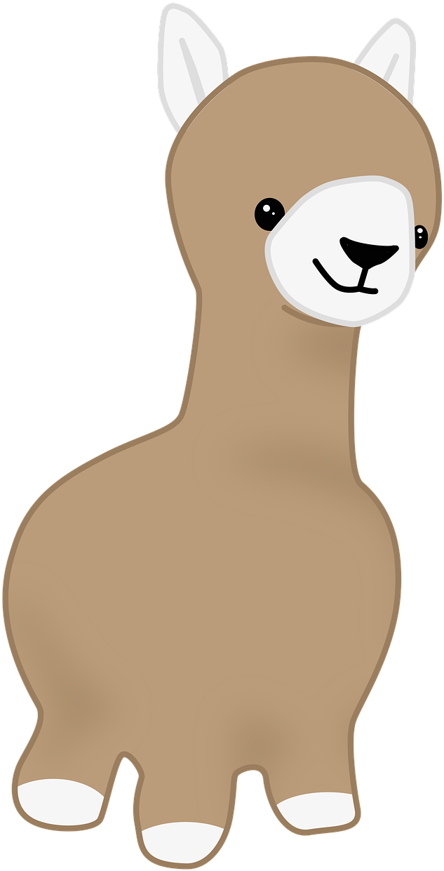 Cute Cartoon Alpaca PNG Image