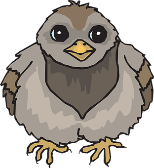 Cute Cartoon Baby Bird PNG Image