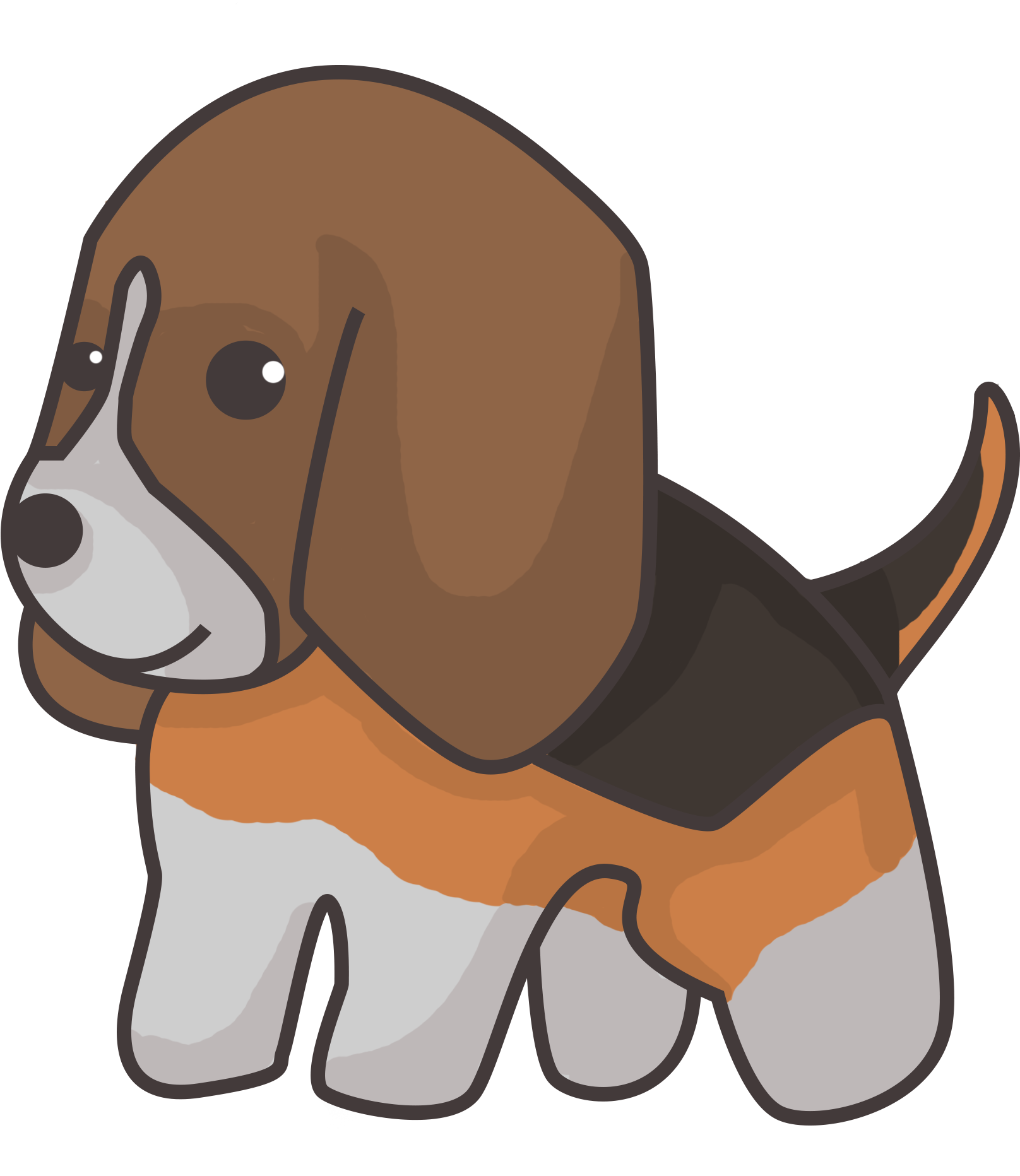 Cute Cartoon Beagle Puppy PNG Image