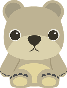 Cute Cartoon Bear Illustration PNG Image