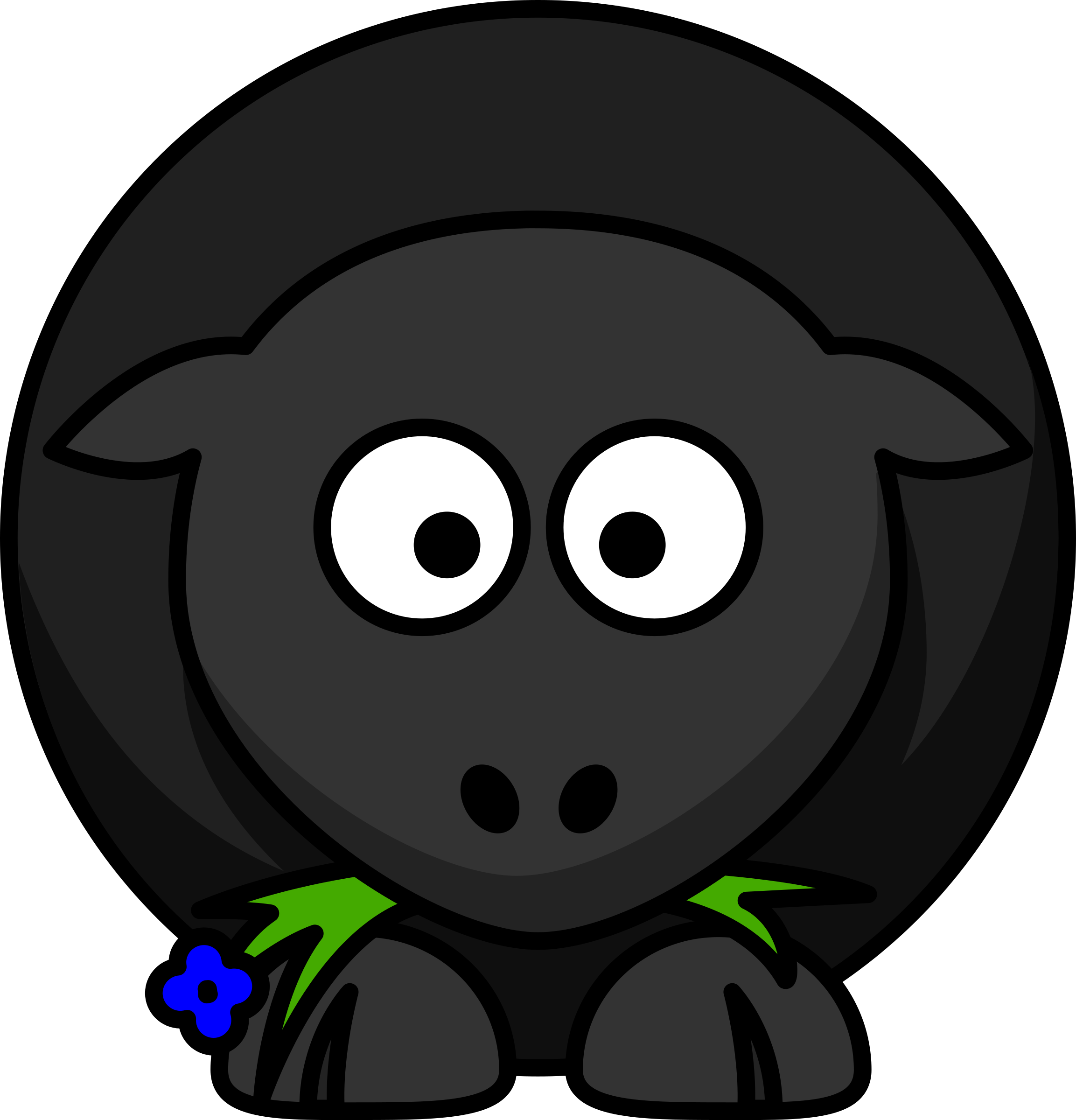 Cute Cartoon Black Sheep PNG Image