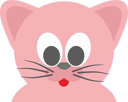 Cute Cartoon Cat Face PNG Image