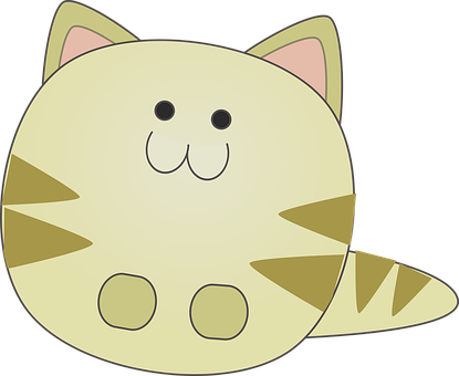 Cute Cartoon Cat Graphic PNG Image