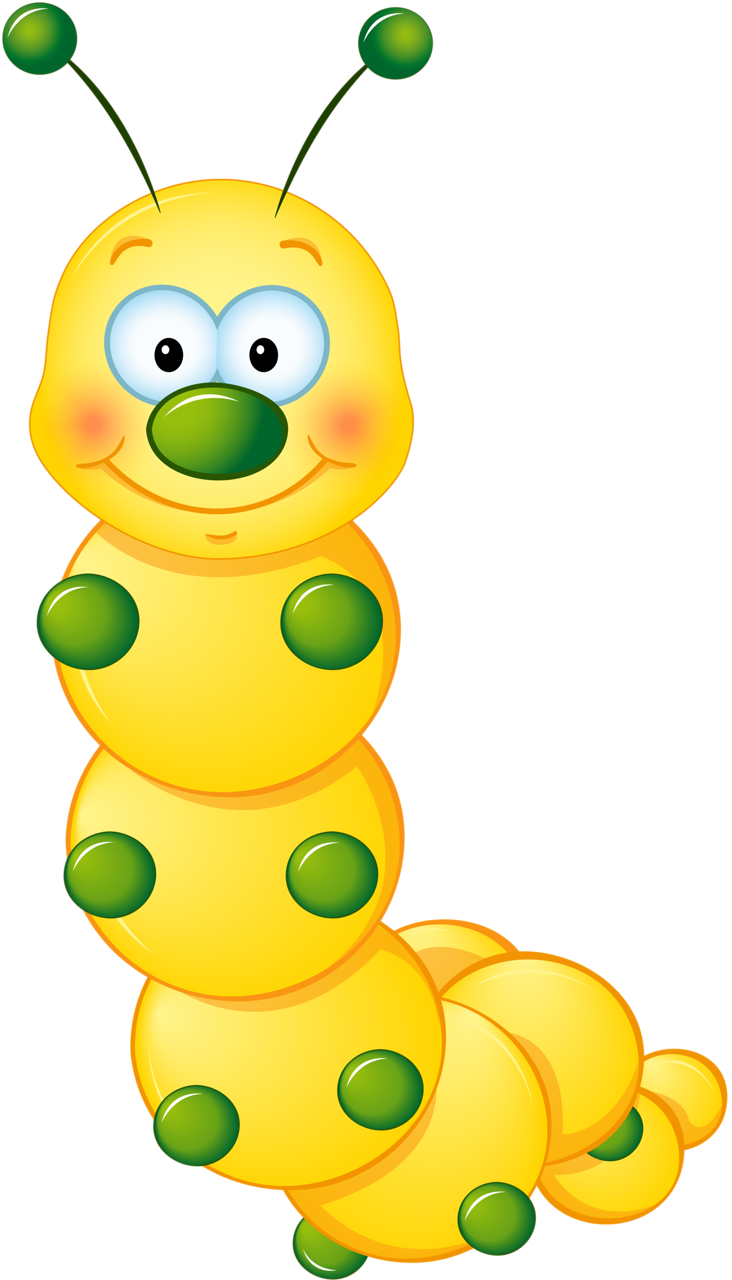 Cute Cartoon Caterpillar PNG Image