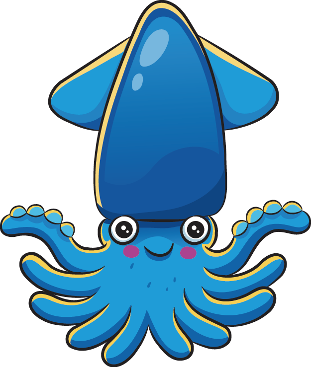 Cute Cartoon Cuttlefish.png PNG Image