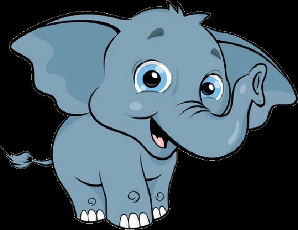 Cute Cartoon Elephant PNG Image