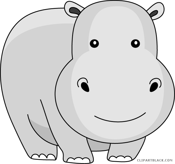 Cute Cartoon Hippopotamus PNG Image