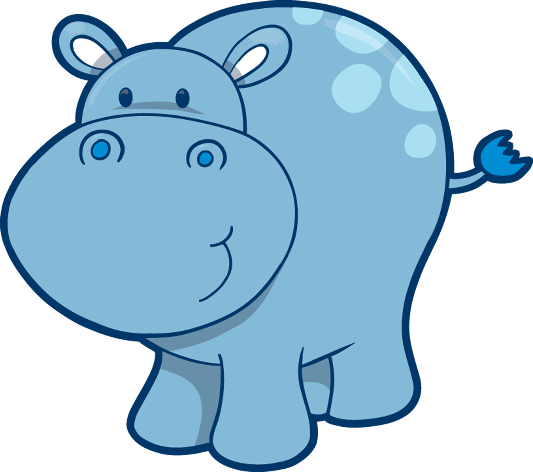 Cute Cartoon Hippopotamus PNG Image