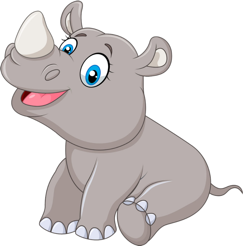 Cute Cartoon Hippopotamus PNG Image