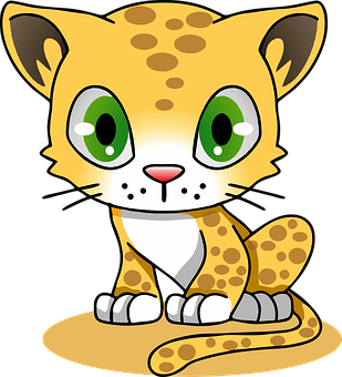 Cute Cartoon Leopard Cub PNG Image