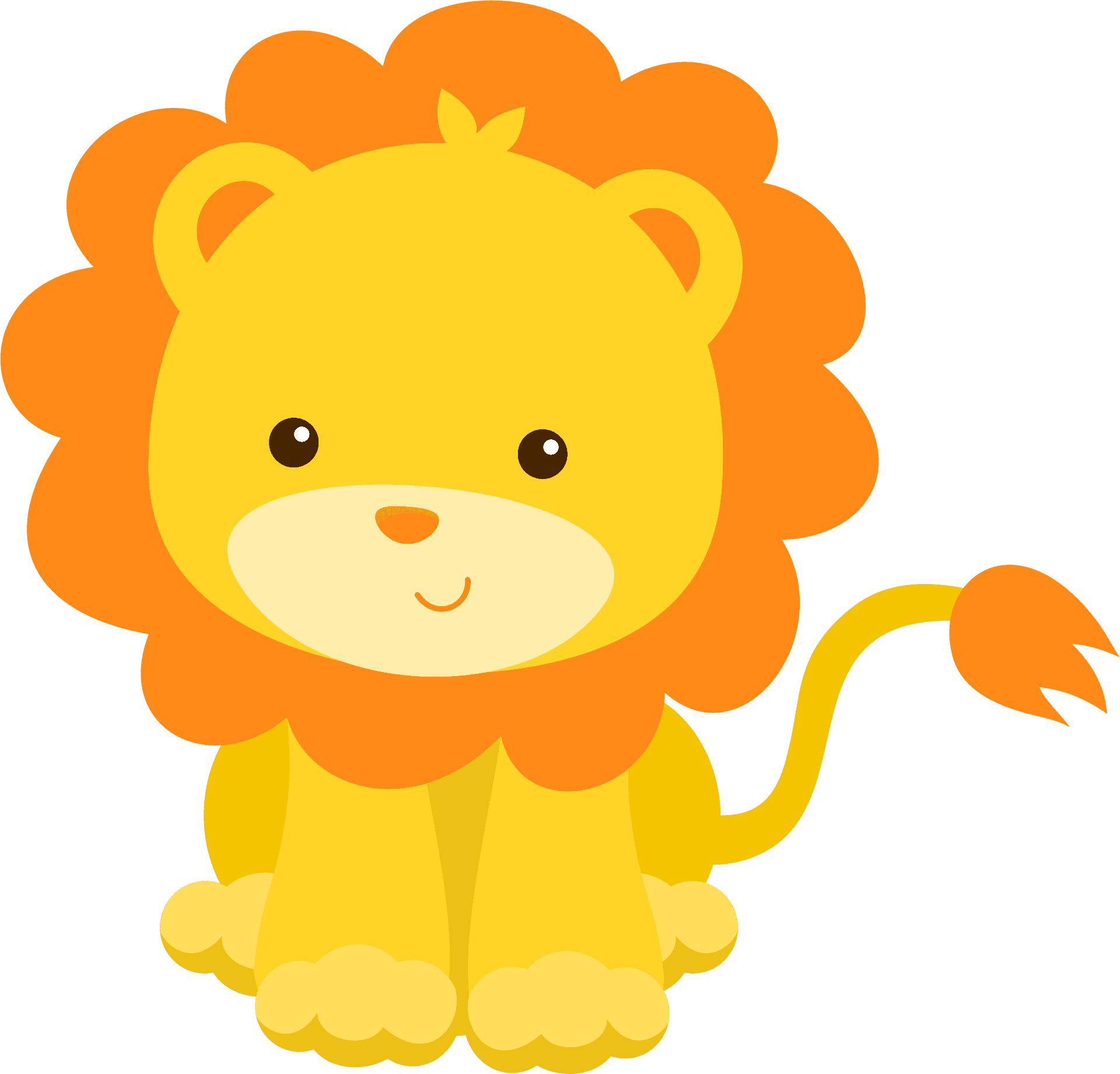 Cute Cartoon Lion Illustration PNG Image