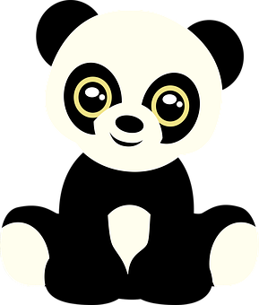 Cute Cartoon Panda Face PNG Image