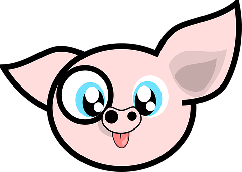 Cute Cartoon Pig Face PNG Image