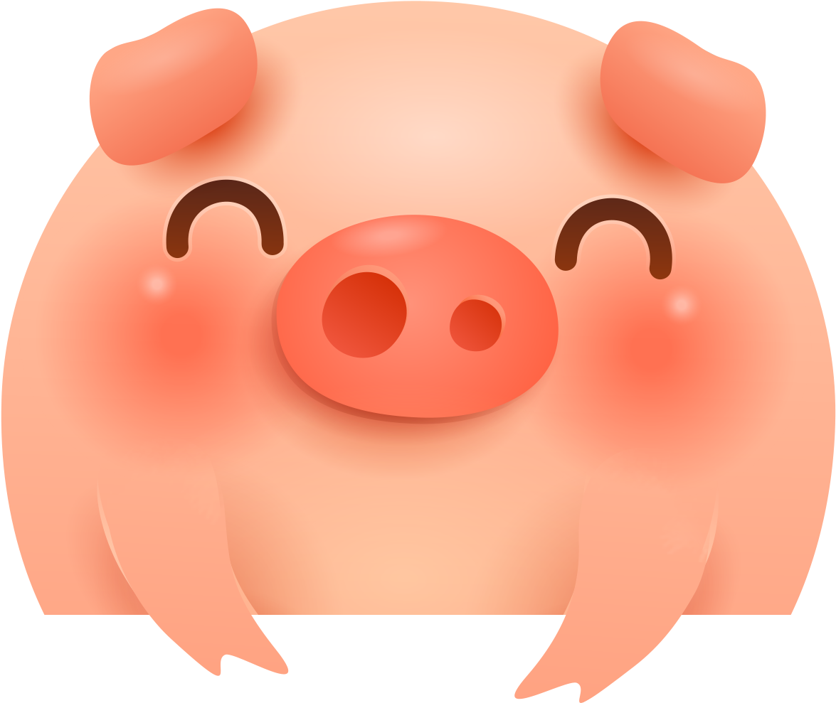 Cute Cartoon Pig Face PNG Image