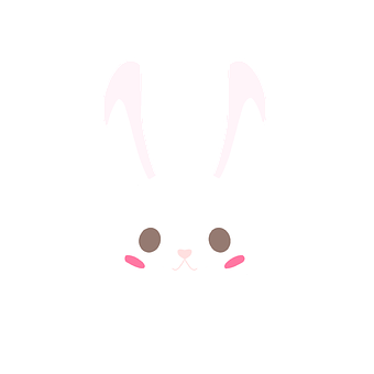 Cute Cartoon Rabbit Face PNG Image