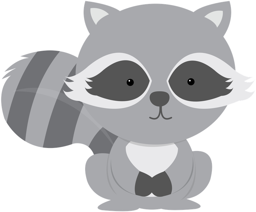 Cute Cartoon Raccoon PNG Image