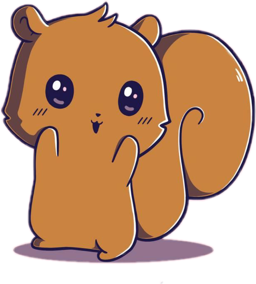 Cute Cartoon Squirrel PNG Image