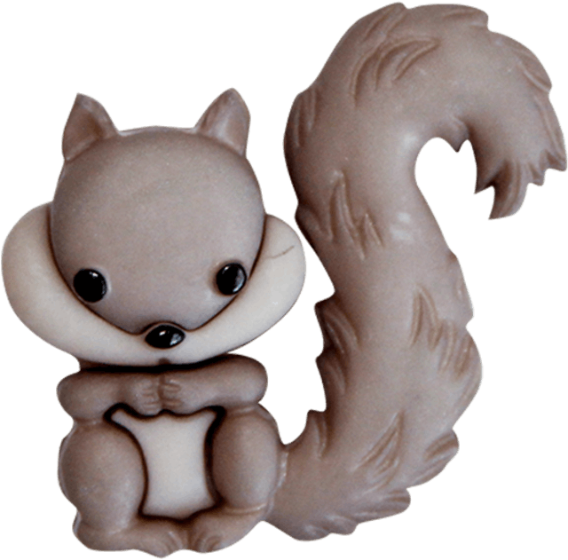 Cute Cartoon Squirrel Figurine PNG Image