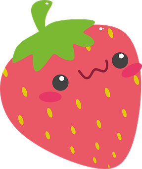 Cute Cartoon Strawberry PNG Image