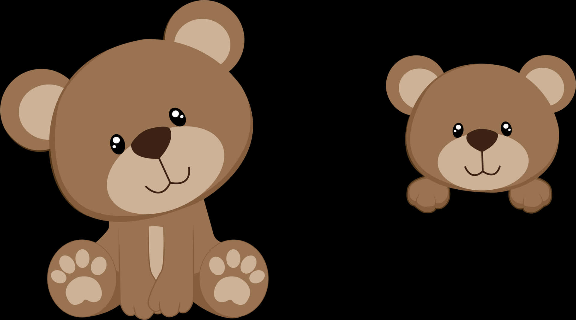 Cute Cartoon Teddy Bears PNG Image