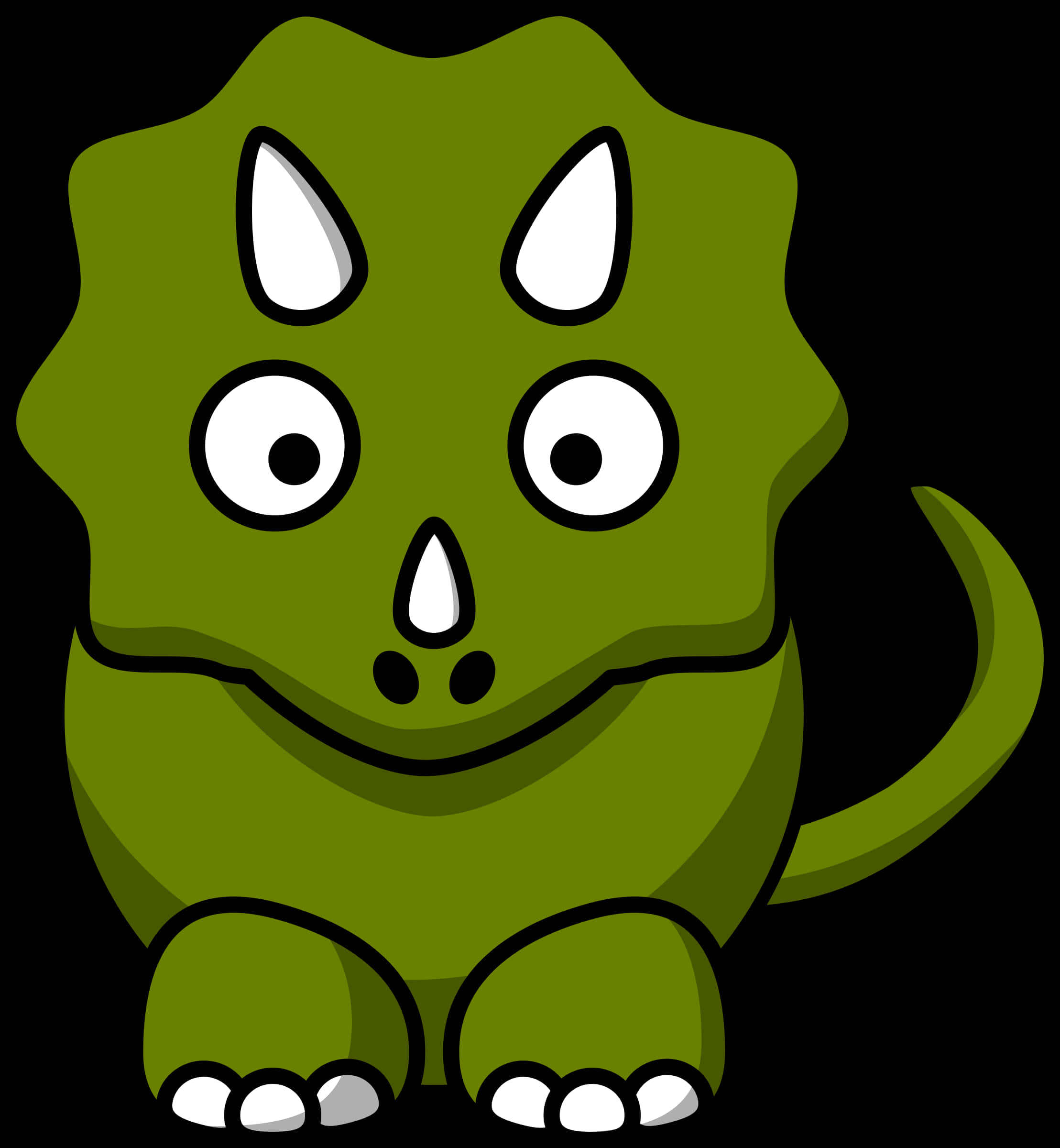 Cute Cartoon Triceratops PNG Image