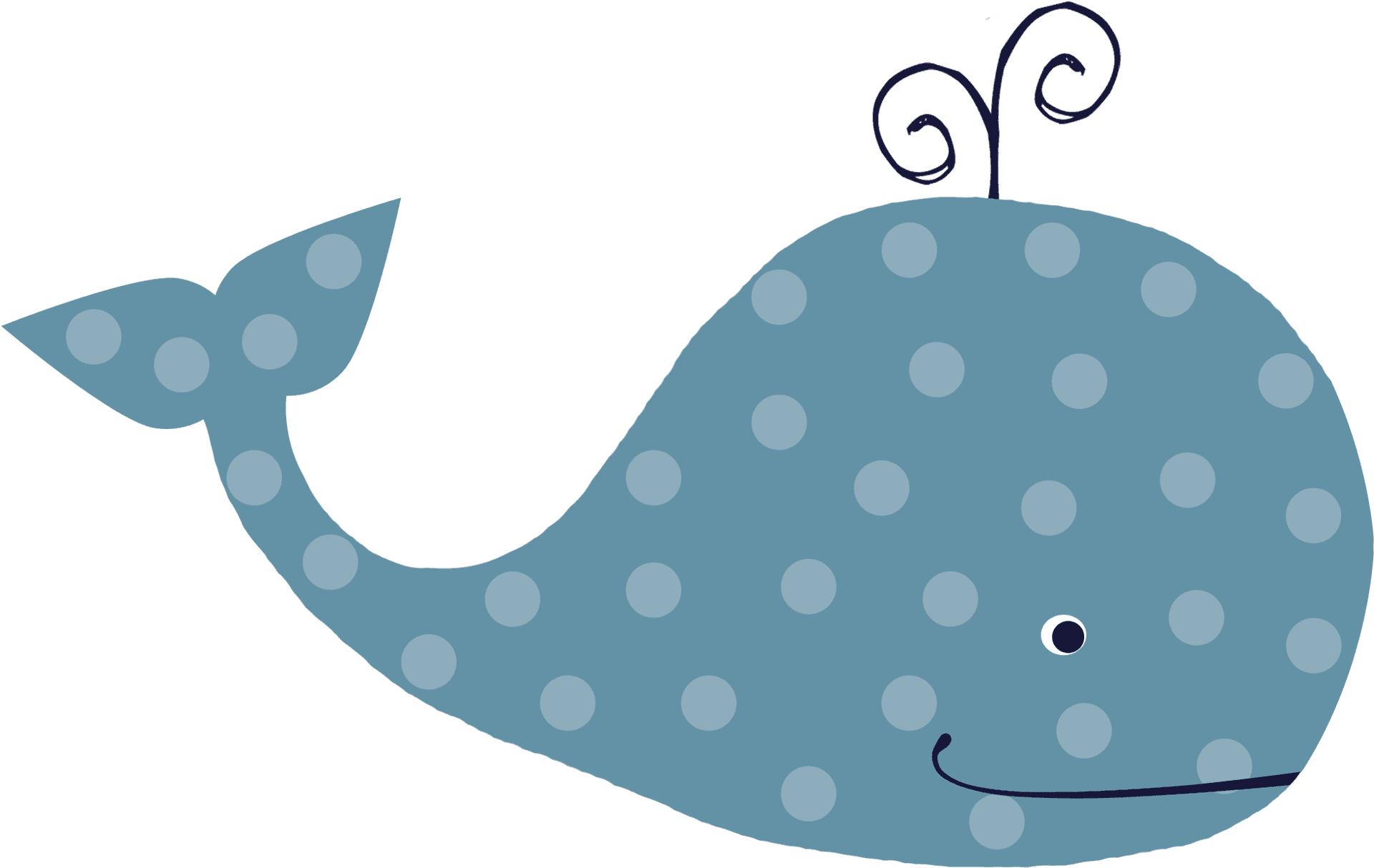 Cute Cartoon Whale Illustration PNG Image