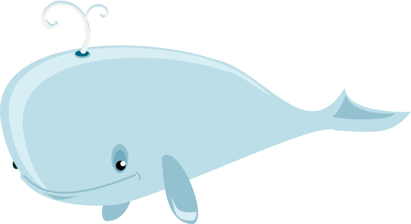 Cute Cartoon Whale PNG Image