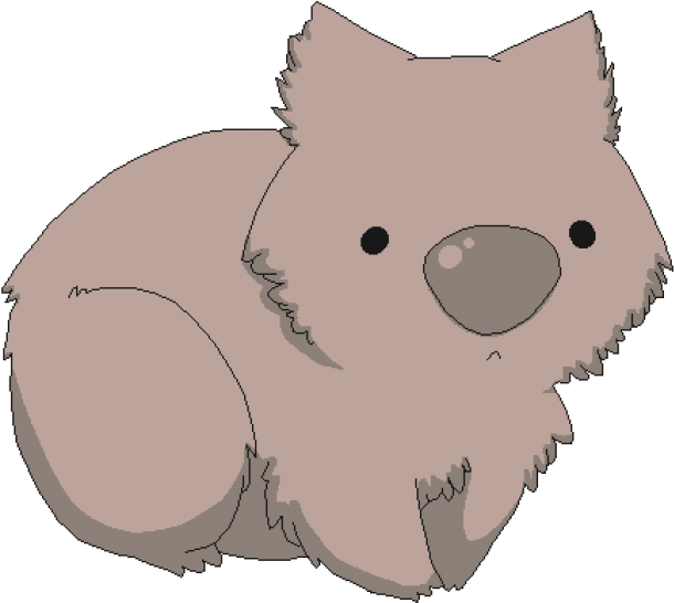 Cute Cartoon Wombat PNG Image