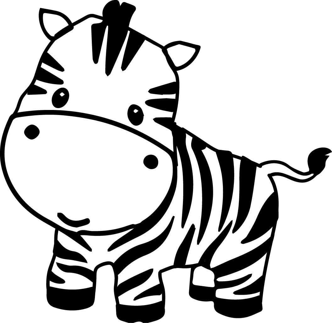 Cute Cartoon Zebra PNG Image