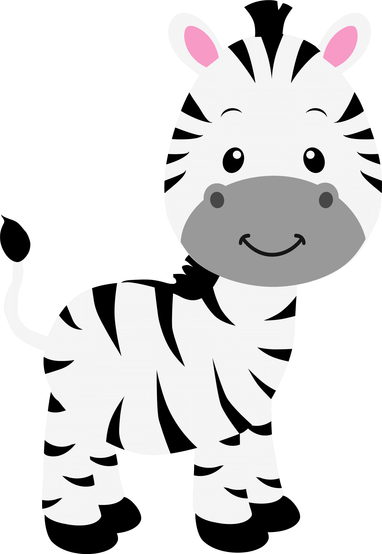 Cute Cartoon Zebra PNG Image