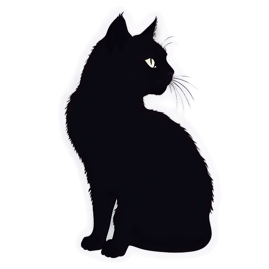 Cute Cat Silhouette Vector Png Svj PNG Image