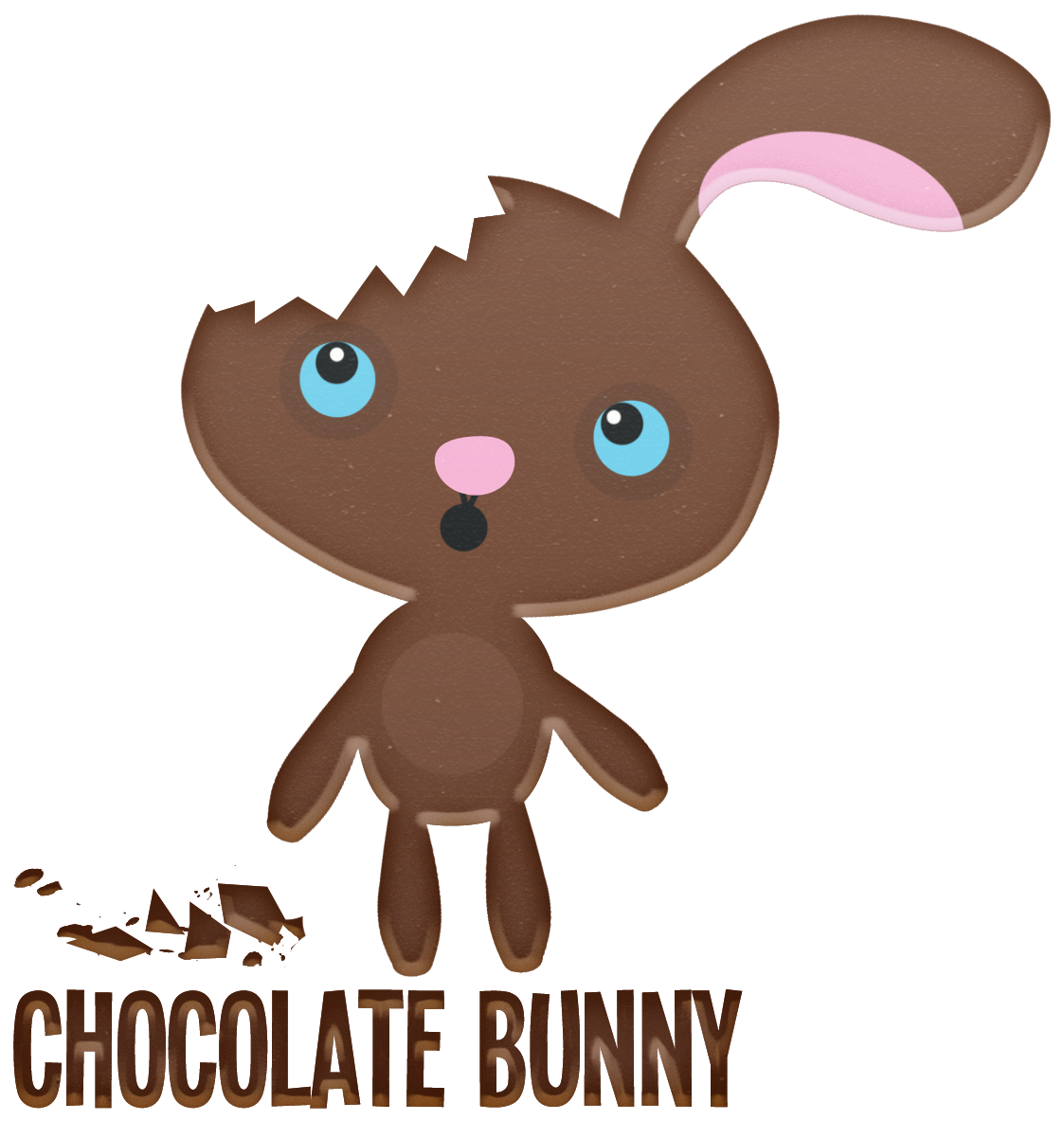 Cute Chocolate Bunny Illustration PNG Image