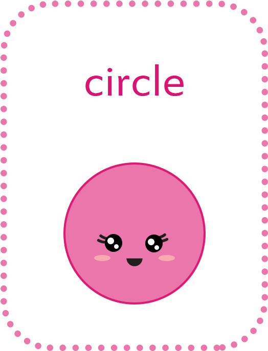 Cute Circle Character Educational Card PNG Image