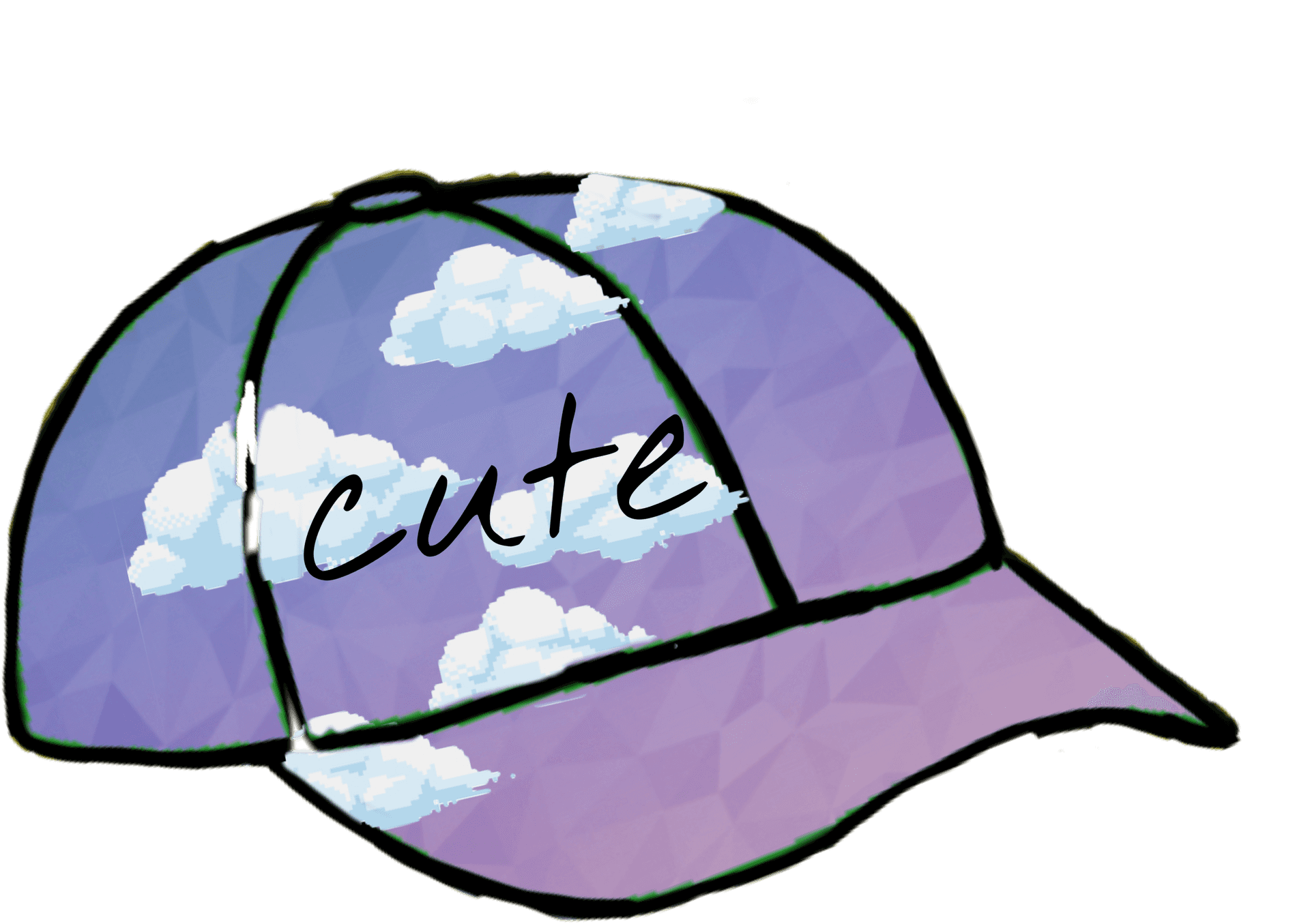 Cute Cloud Cap Drawing PNG Image