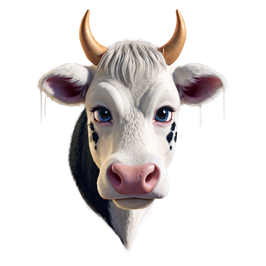 Cute Cow Head Character Png Kbg50 PNG Image