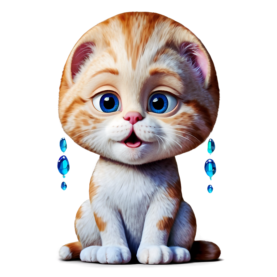 Cute Crying Cat Cartoon Png Ewe97 PNG Image