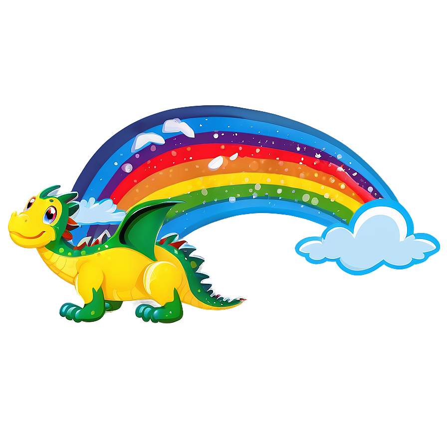 Cute Dragon And Rainbow Png 11 PNG Image