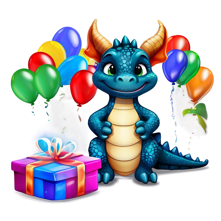 Cute Dragon Birthday Party Png 06262024 PNG Image