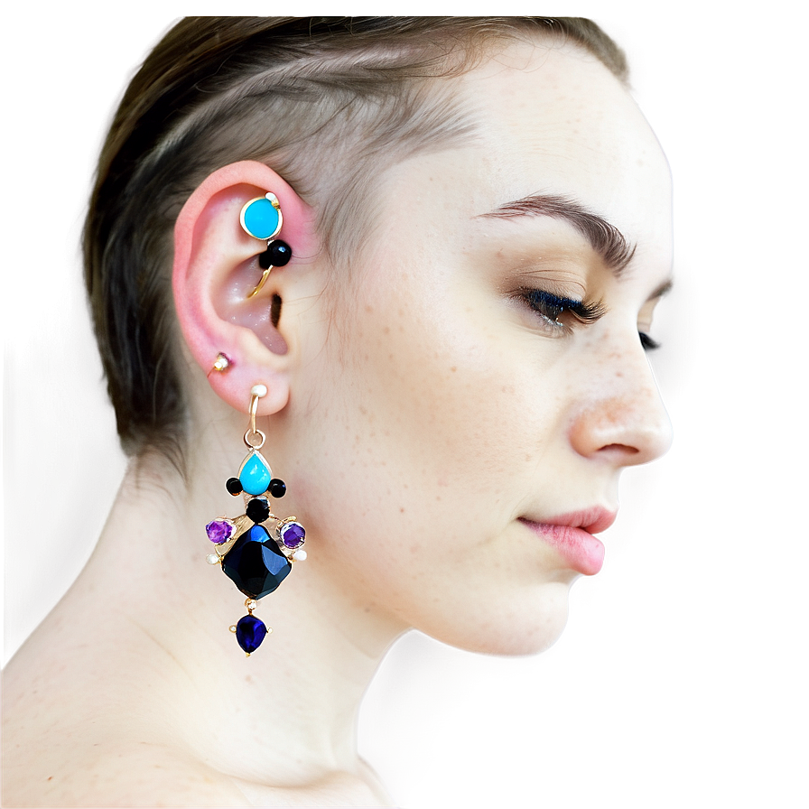 Cute Ear Piercing Combinations Png Jva58 PNG Image