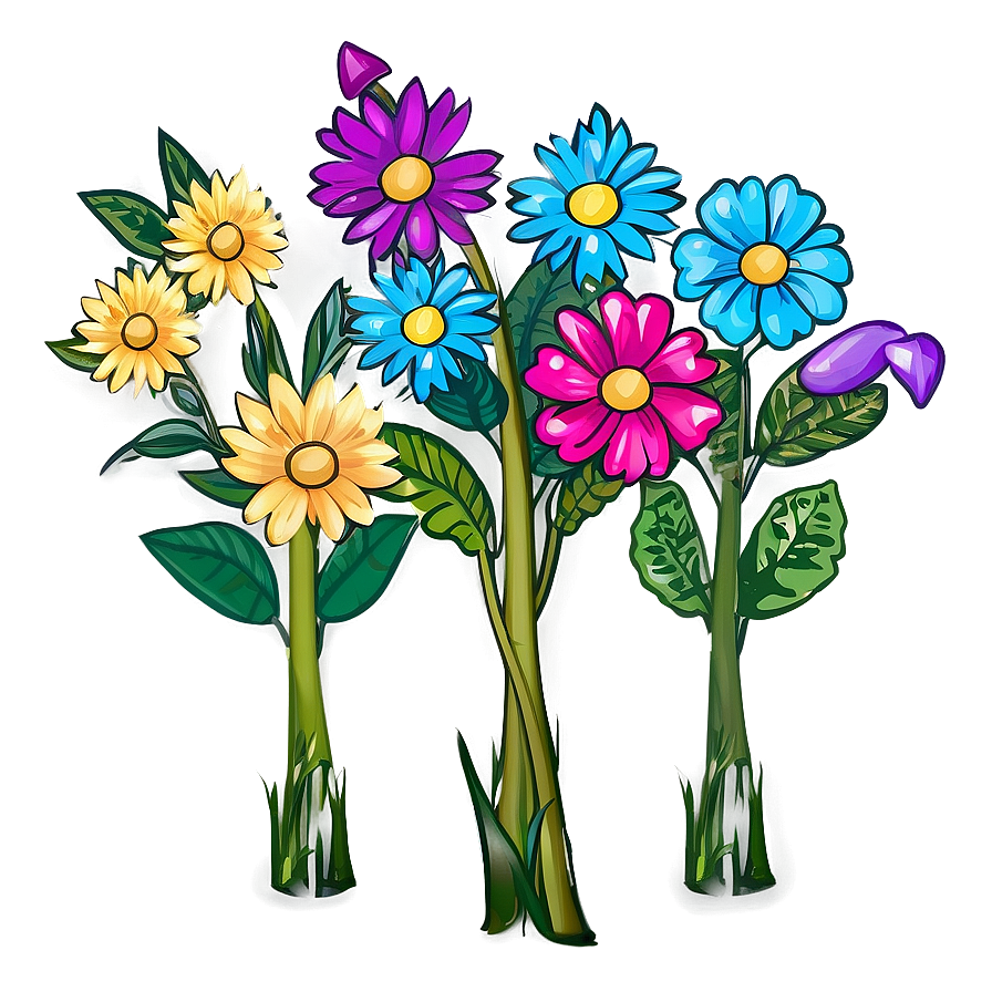 Cute Garden Flowers Png Coh94 PNG Image