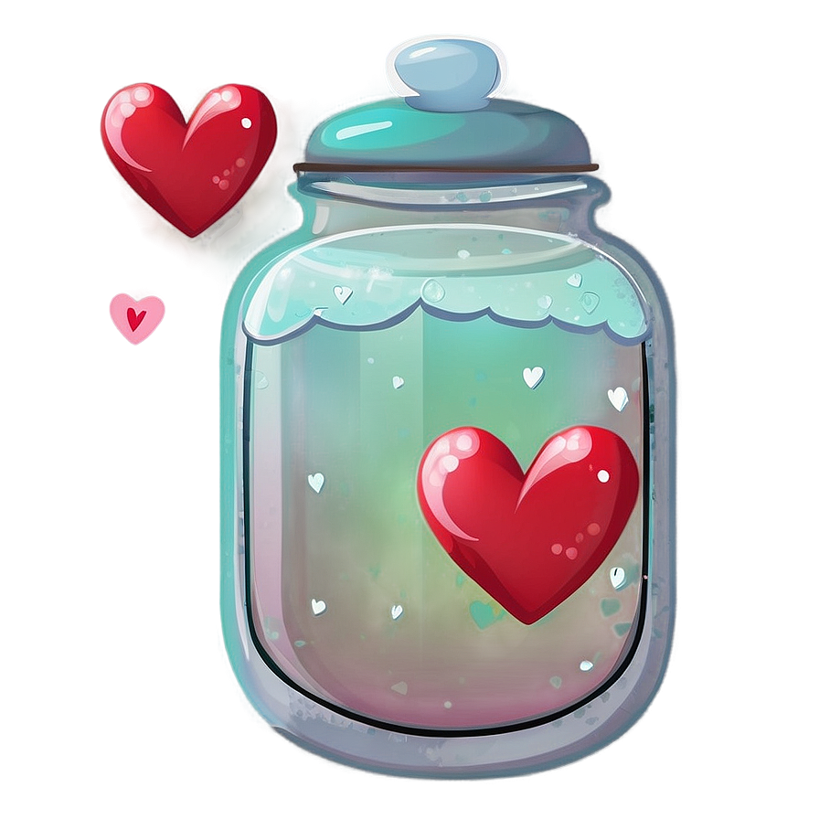 Cute Heart In A Jar Png Jyq PNG Image