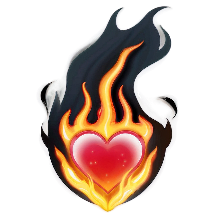 Cute Heart On Fire Png Sqv6 PNG Image