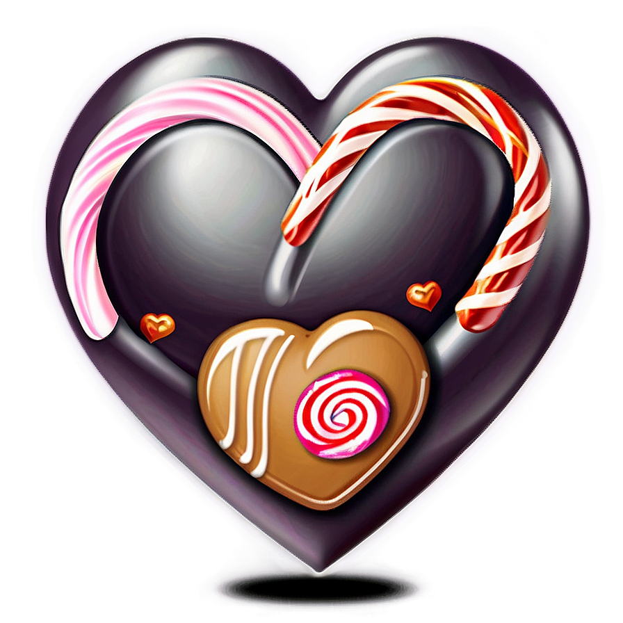 Cute Heart With Candy Png Xmi PNG Image