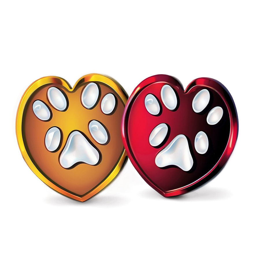 Cute Heart With Paws Png 50 PNG Image