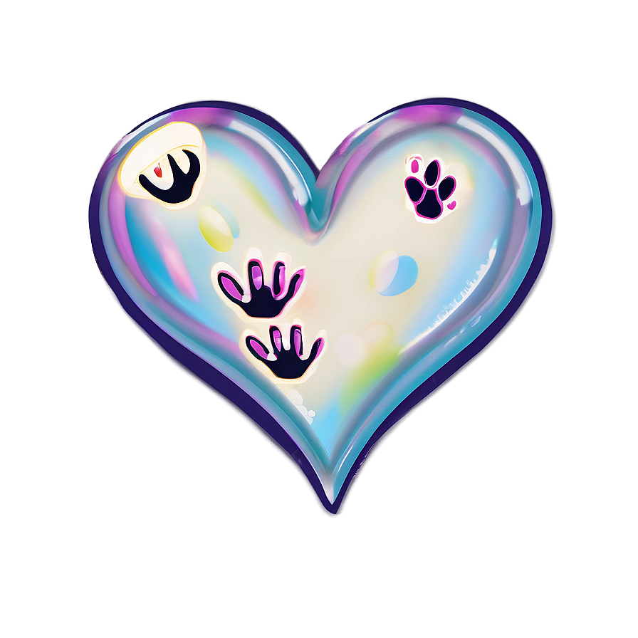 Cute Heart With Paws Png Jha PNG Image