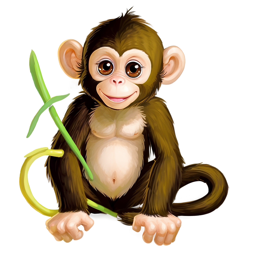 Cute Monkey Character Png Lhq40 PNG Image