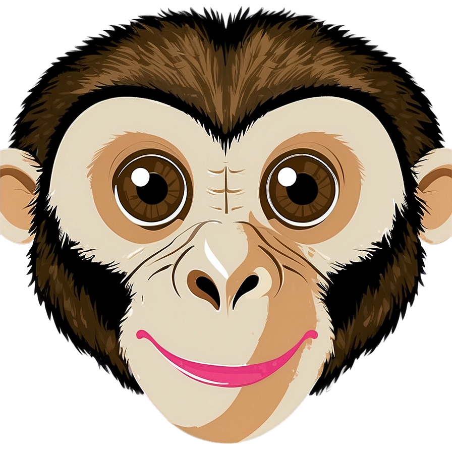 Cute Monkey Face Clipart Png Nna PNG Image