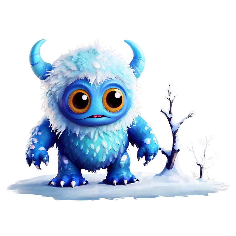 Cute Monster In Snow Png 06272024 PNG Image