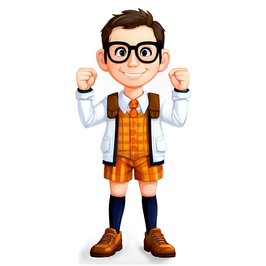 Cute Nerd Mascot Png Bth PNG Image